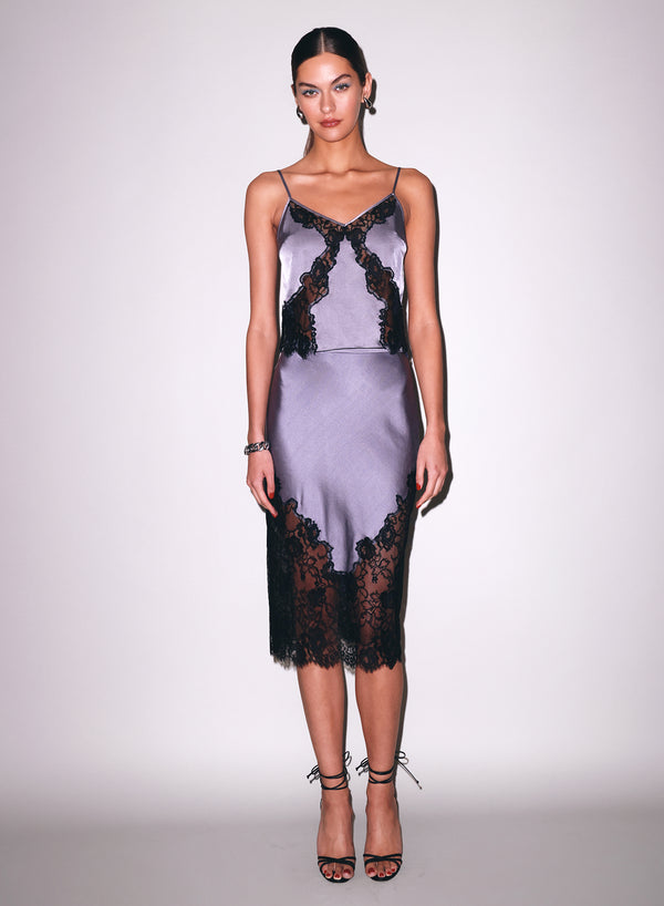 Lavender smoke - Juliet Lace Silk Cami | Fleur du Mal