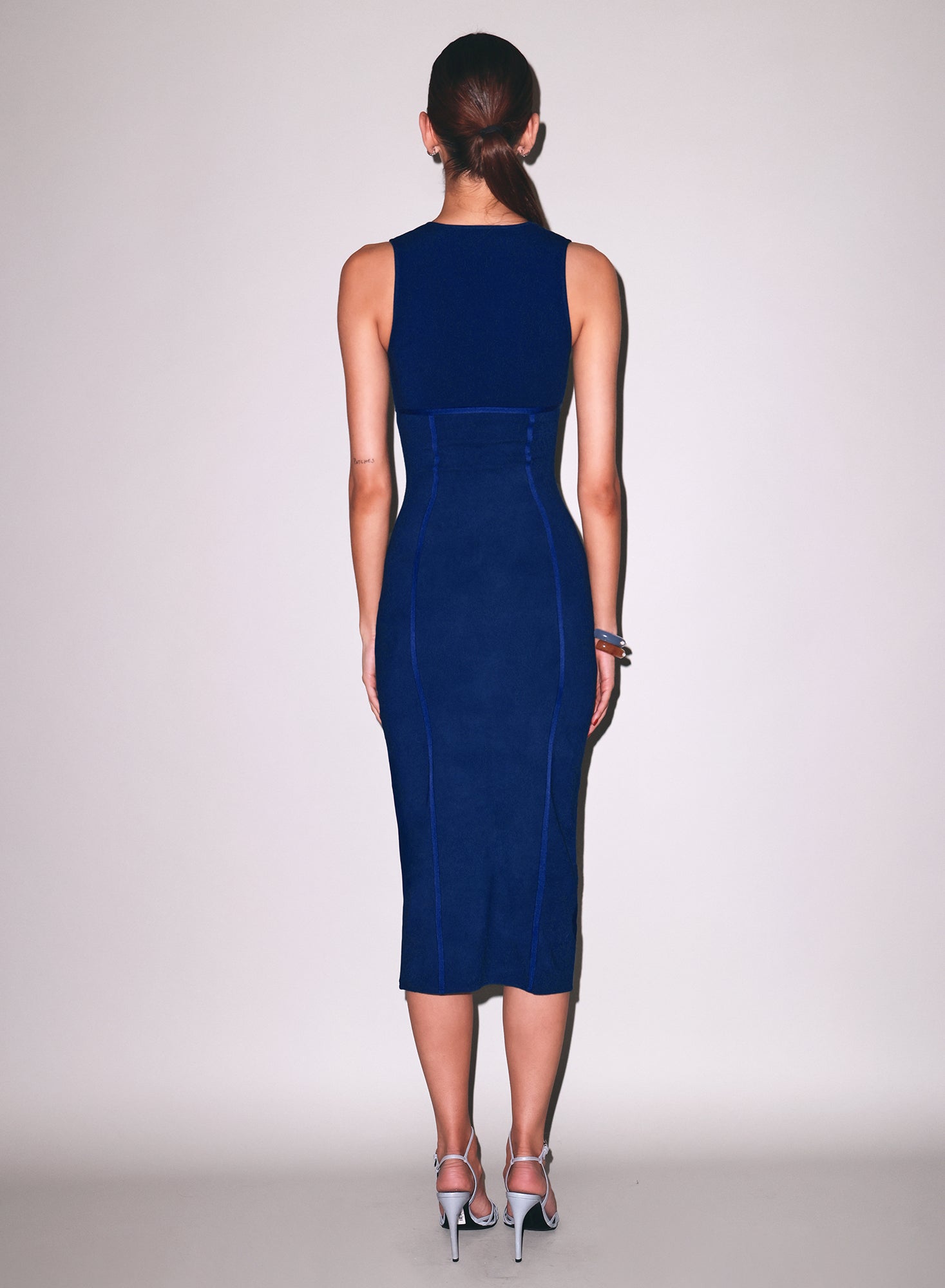 Organic Cotton Scoop Neck Dress- midnight navy- Fleur du Mal