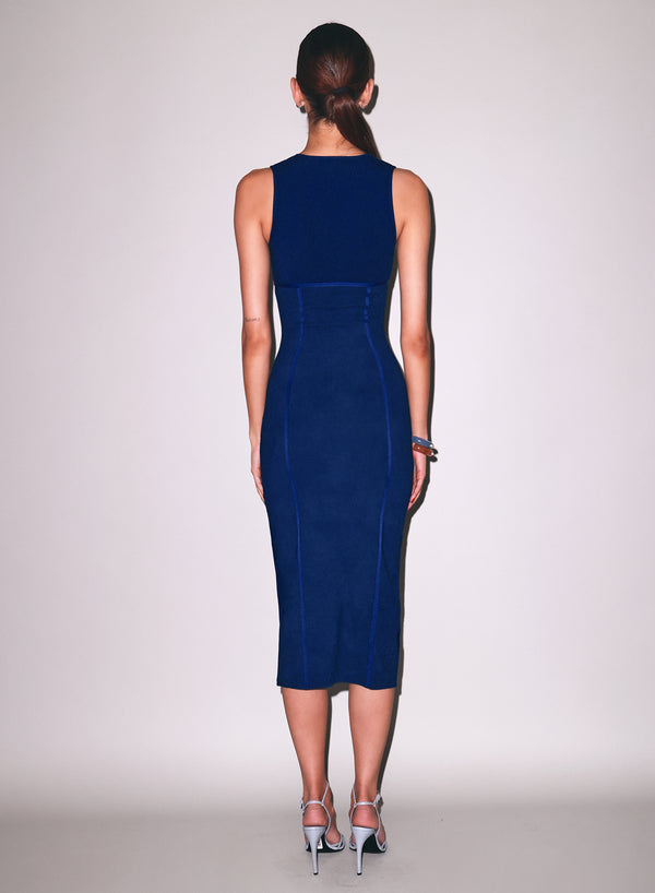 Midnight navy - Organic Cotton Scoop Neck Dress | Fleur du Mal