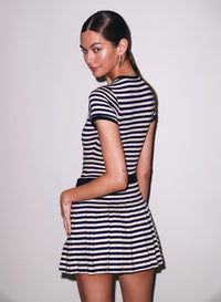 Ivy League Pleated Skirt- stripes-Fleur du Mal