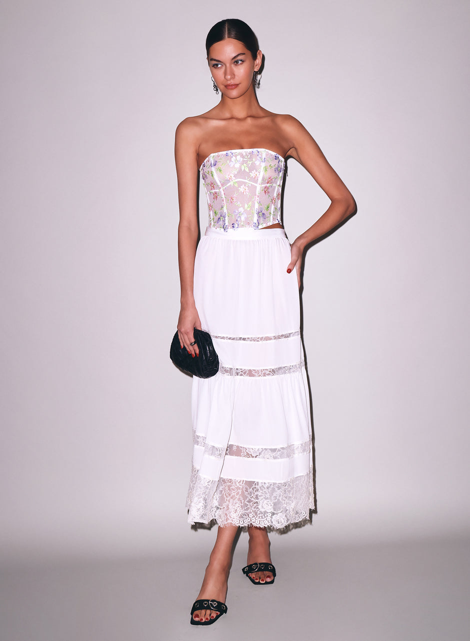 Ivory - Juliet Lace Maxi Skirt | Fleur du Mal