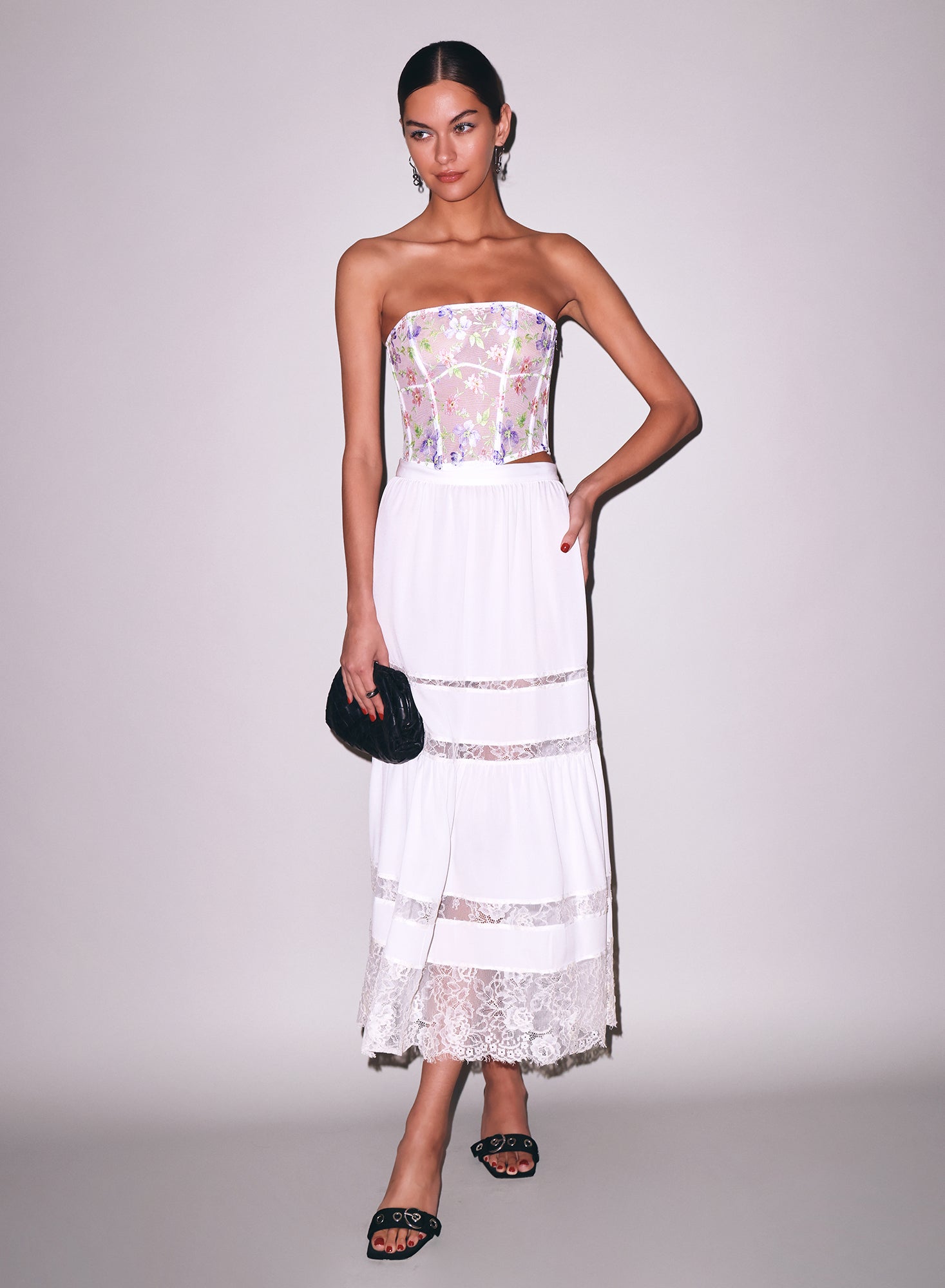 Elara Embroidery Corset Top-ivory