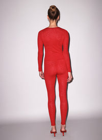 butter long sleeve tee in red