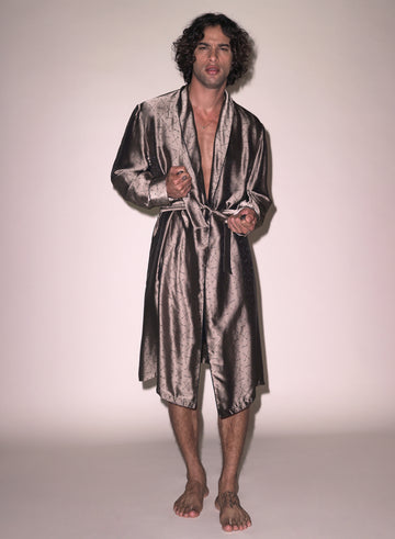 Shroom - Men's Silk Jacquard Robe | Fleur du Mal