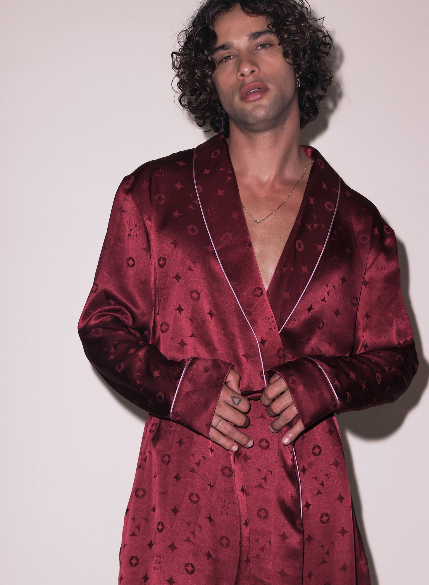 Men's Silk Jacquard Robe