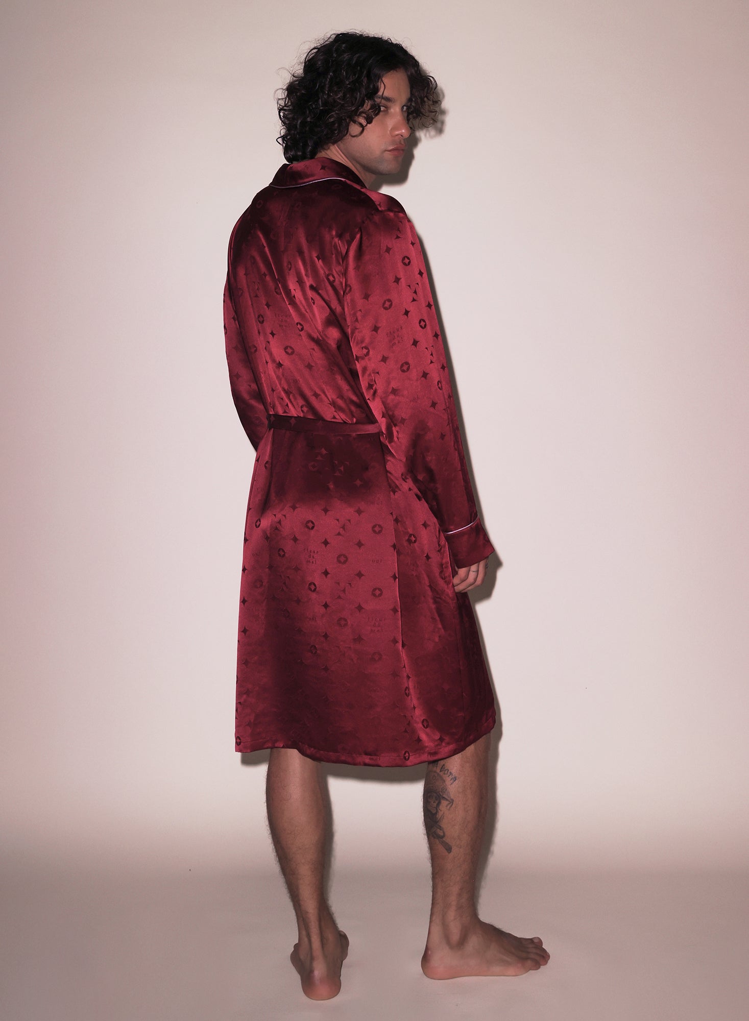 Men's Silk Jacquard Robe