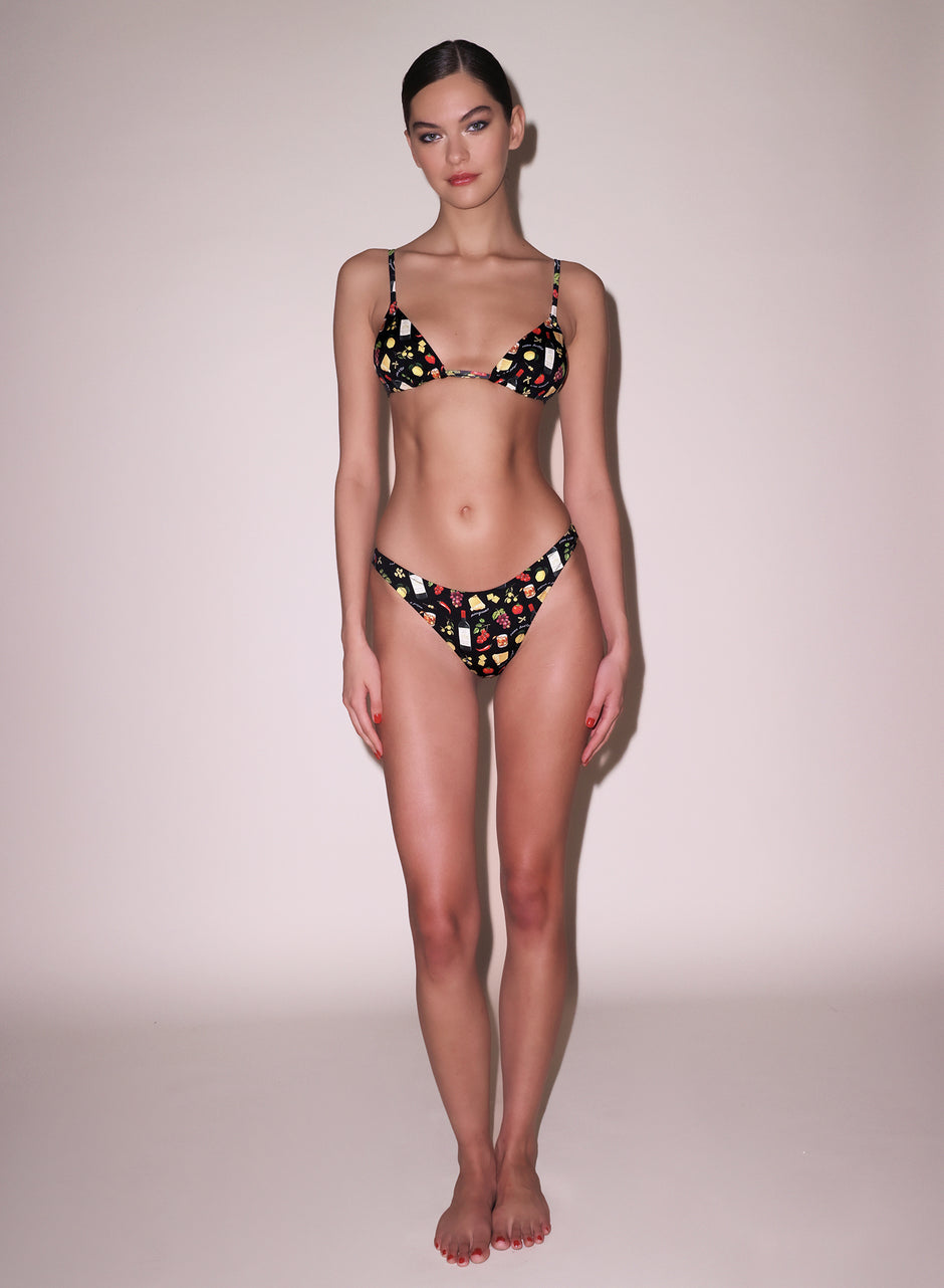 Black ciao amore print - High Leg Bikini Bottom | Fleur du Mal