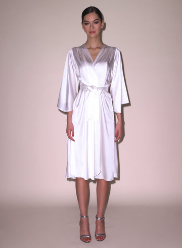 Ivory - Midi Angel Sleeve Robe | Fleur du Mal