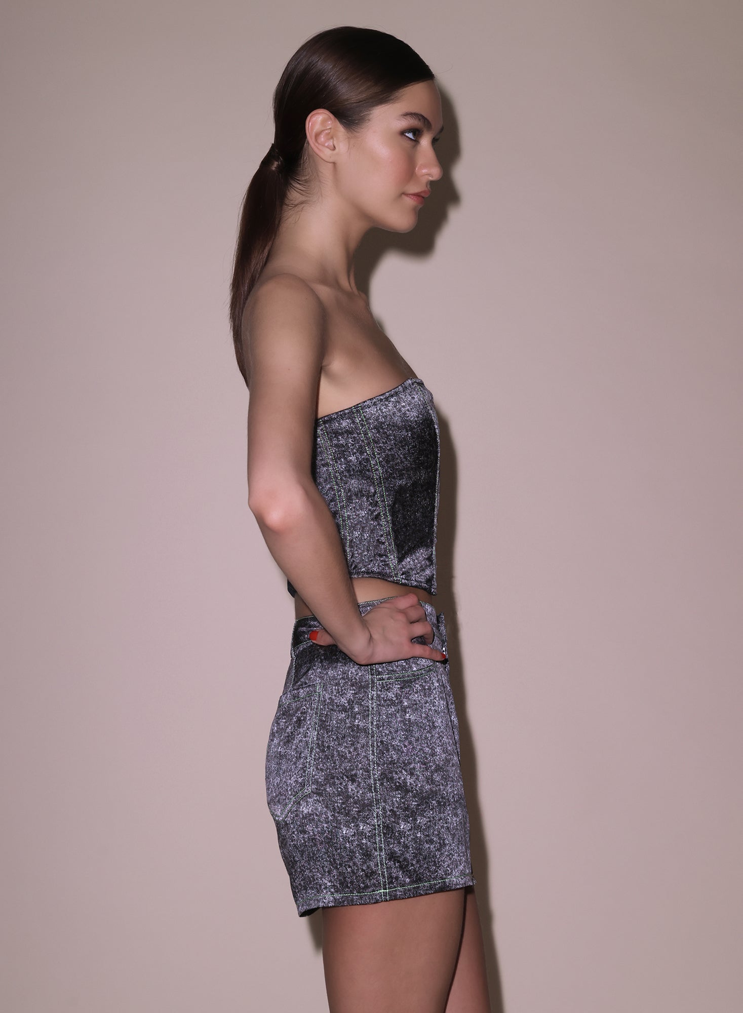 Silk Corset Top-grey-fleur du mal
