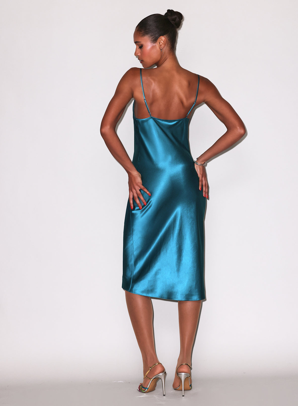Silk Cowl Slip Dress