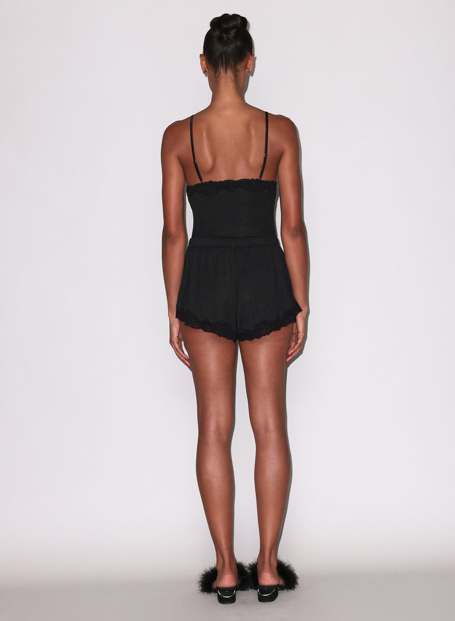 Black - Butter Rib Flutter Short | Fleur du Mal