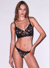 Body - Front of Lily Embroidery Longline in Black