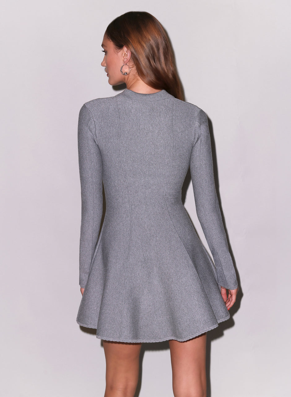 Medium heather grey - Henley Flared Corset Dress | Fleur du Mal