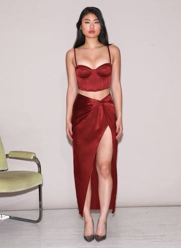 Cinnamon - Silk Twist Knot Skirt | Fleur du Mal