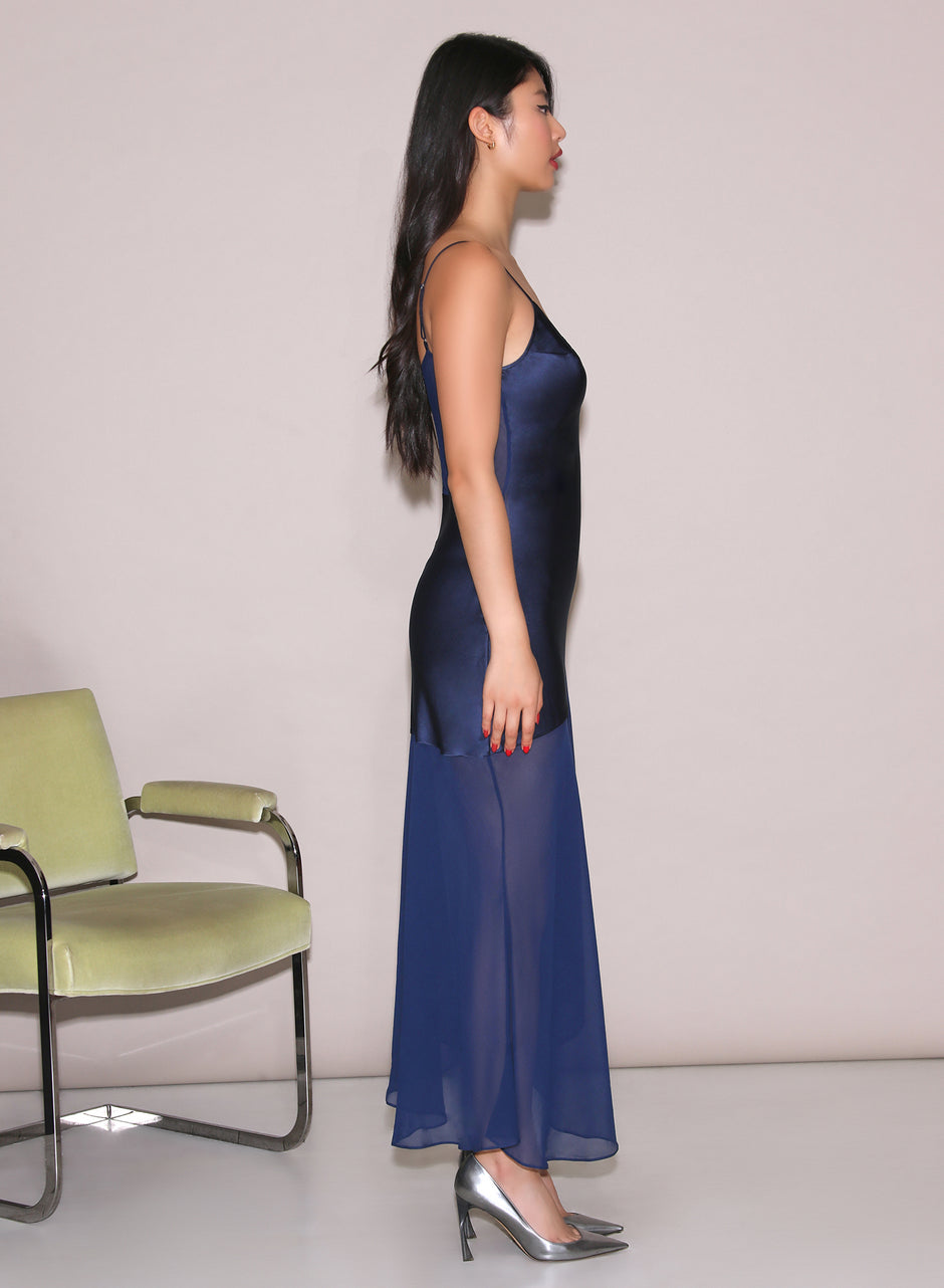 Caspian blue - Chiffon &amp; Satin Slip | Fleur du Mal