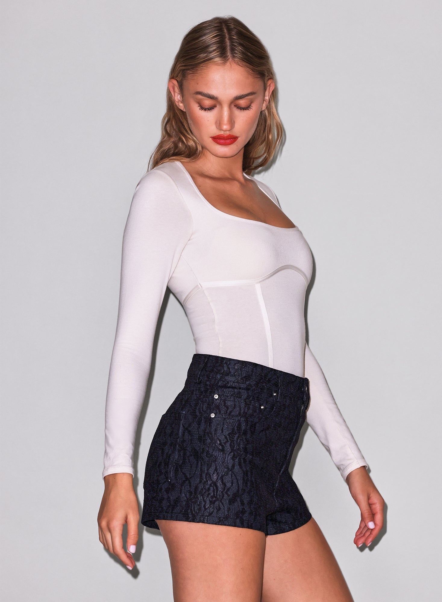 Lace Denim Short-Fleur du Mal