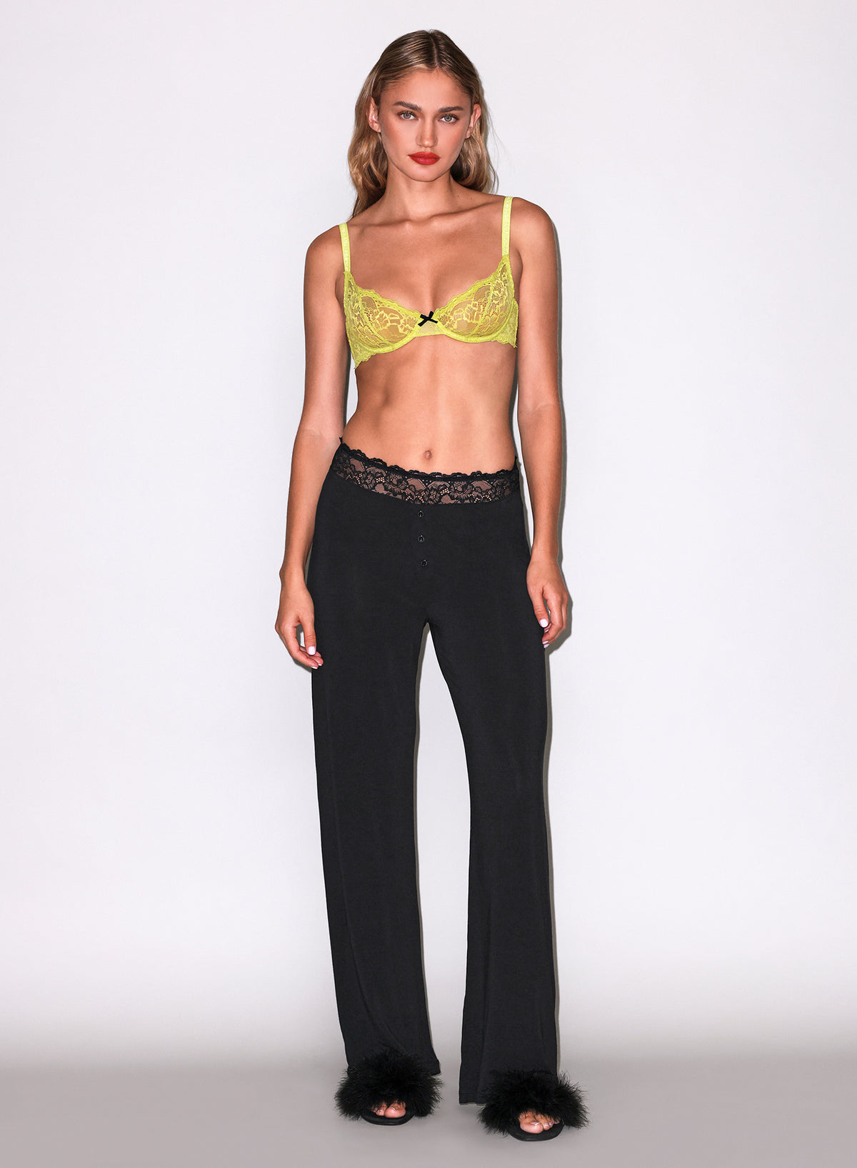 Butter Soft Lace Pant-Black- Fleur du Mal