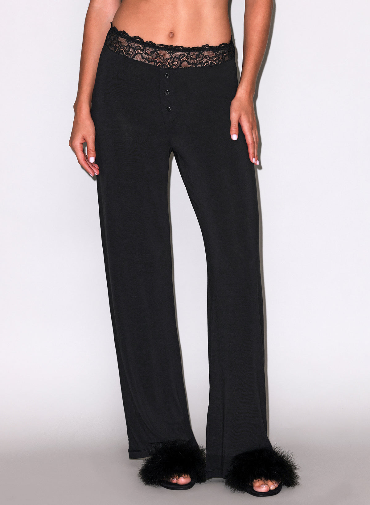 Butter Soft Lace Pant-Black- Fleur du Mal
