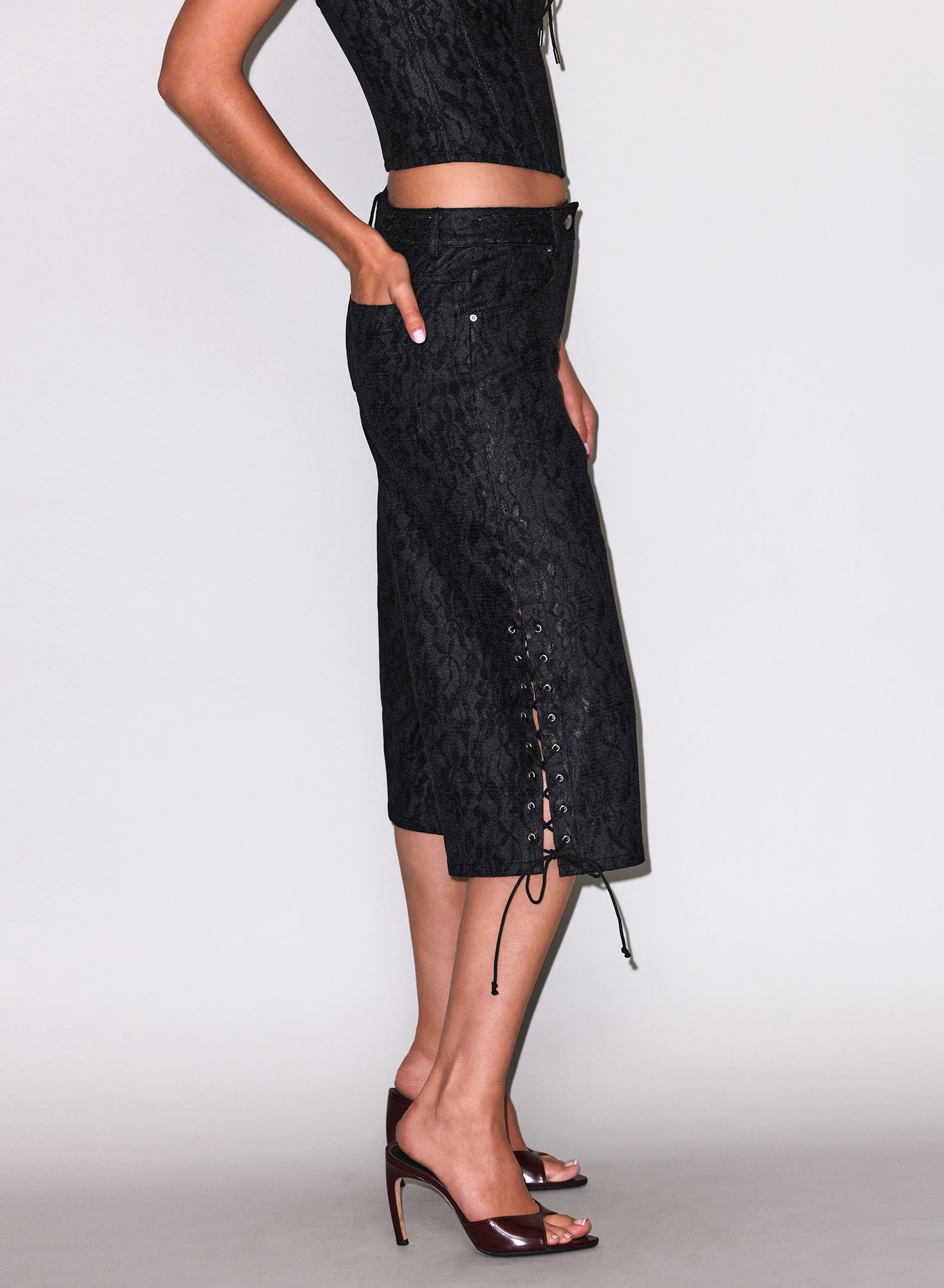 Lace Denim Culotte