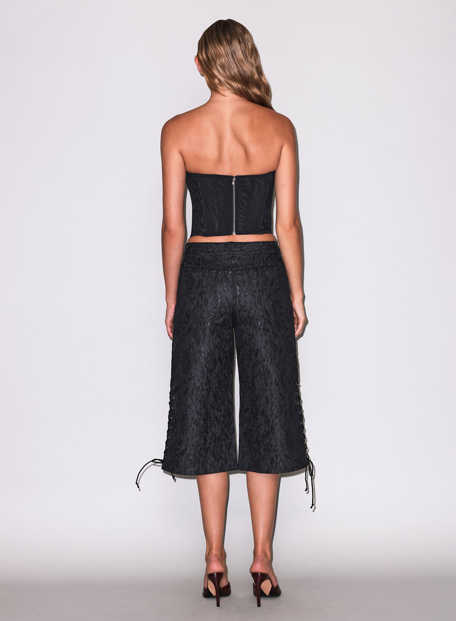 Lace Denim Culotte