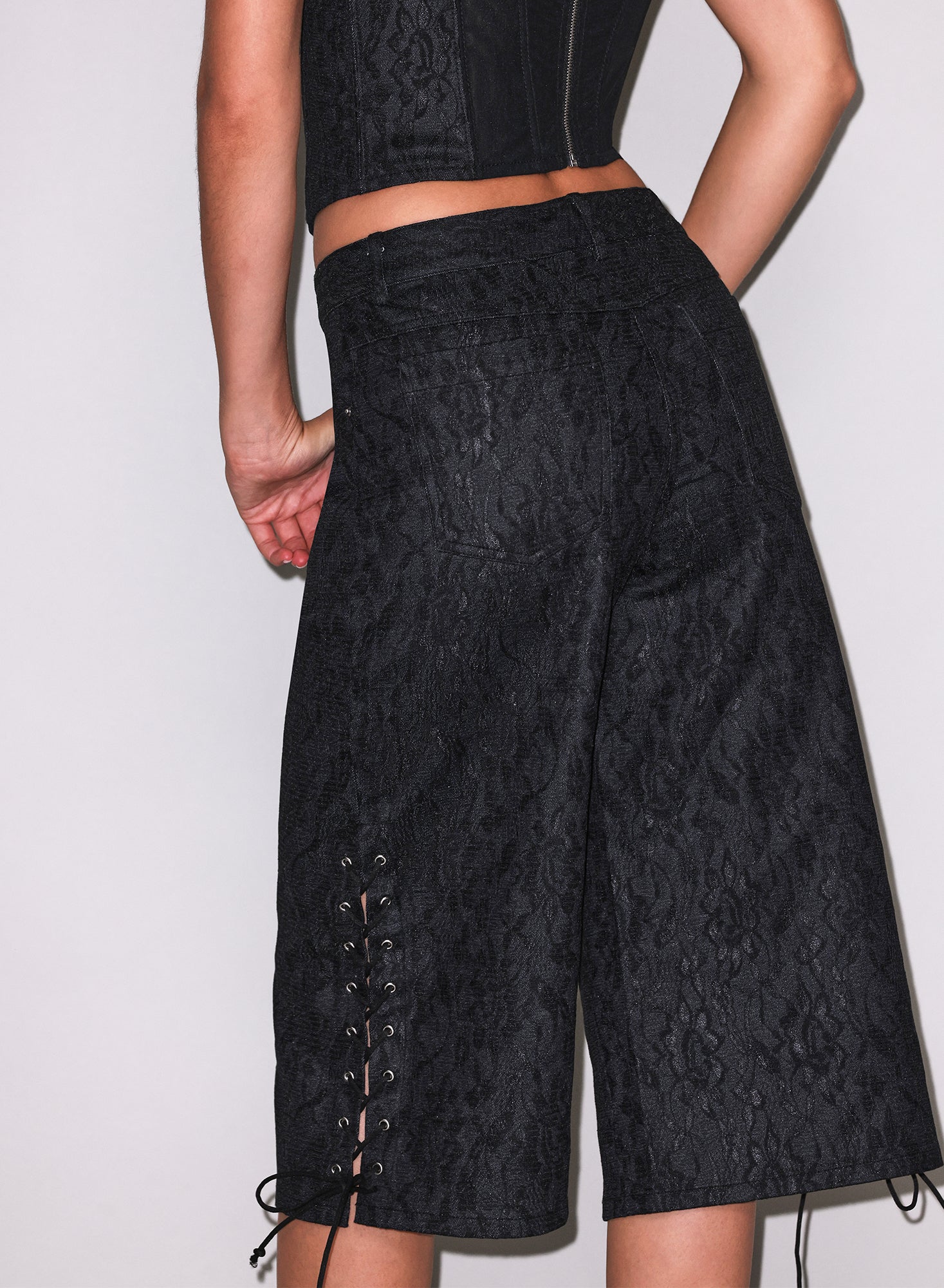 Lace Denim Culotte
