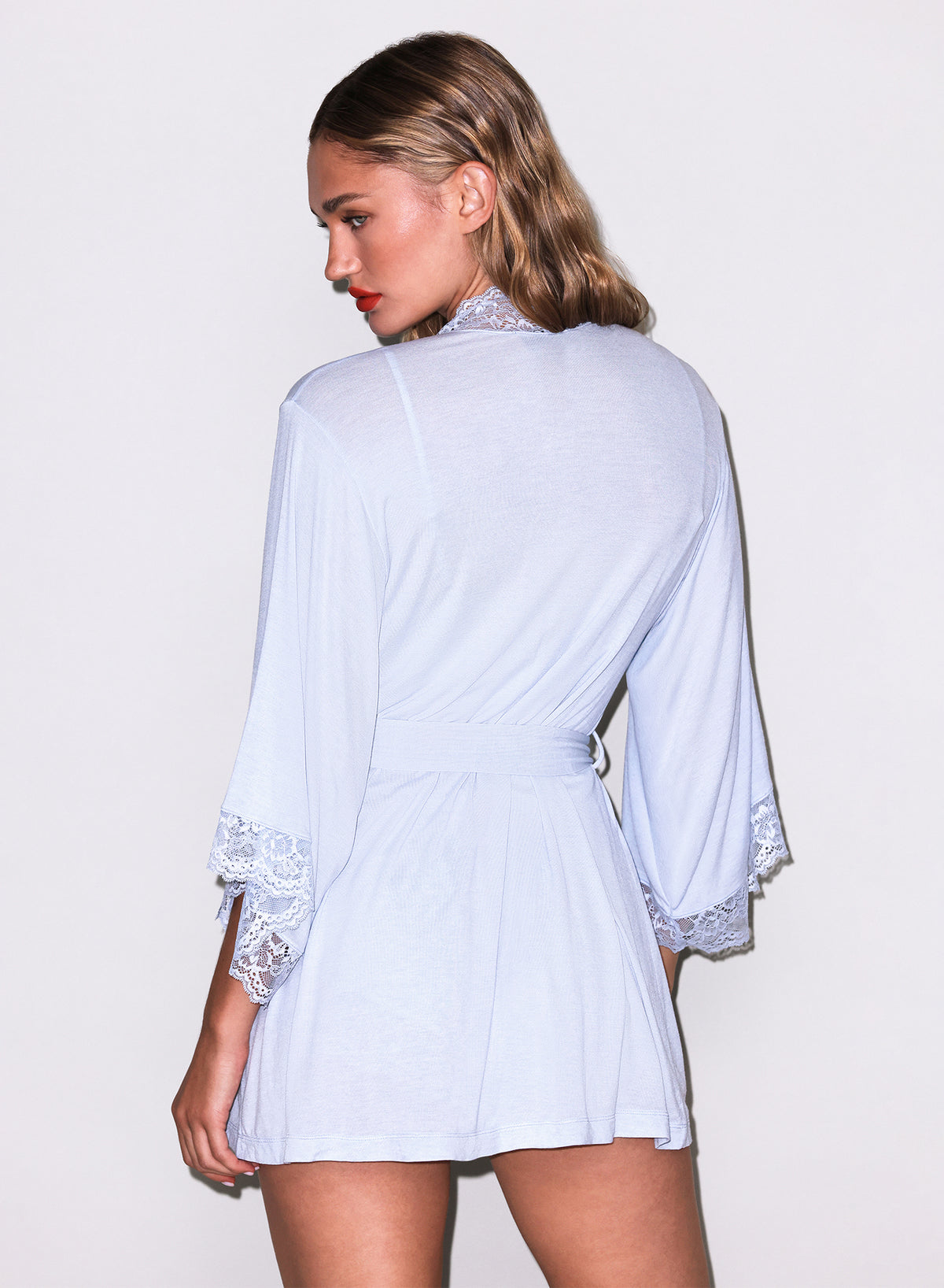 Butter Soft Lace Robe-Raindrop Blue-Fleur du Mal