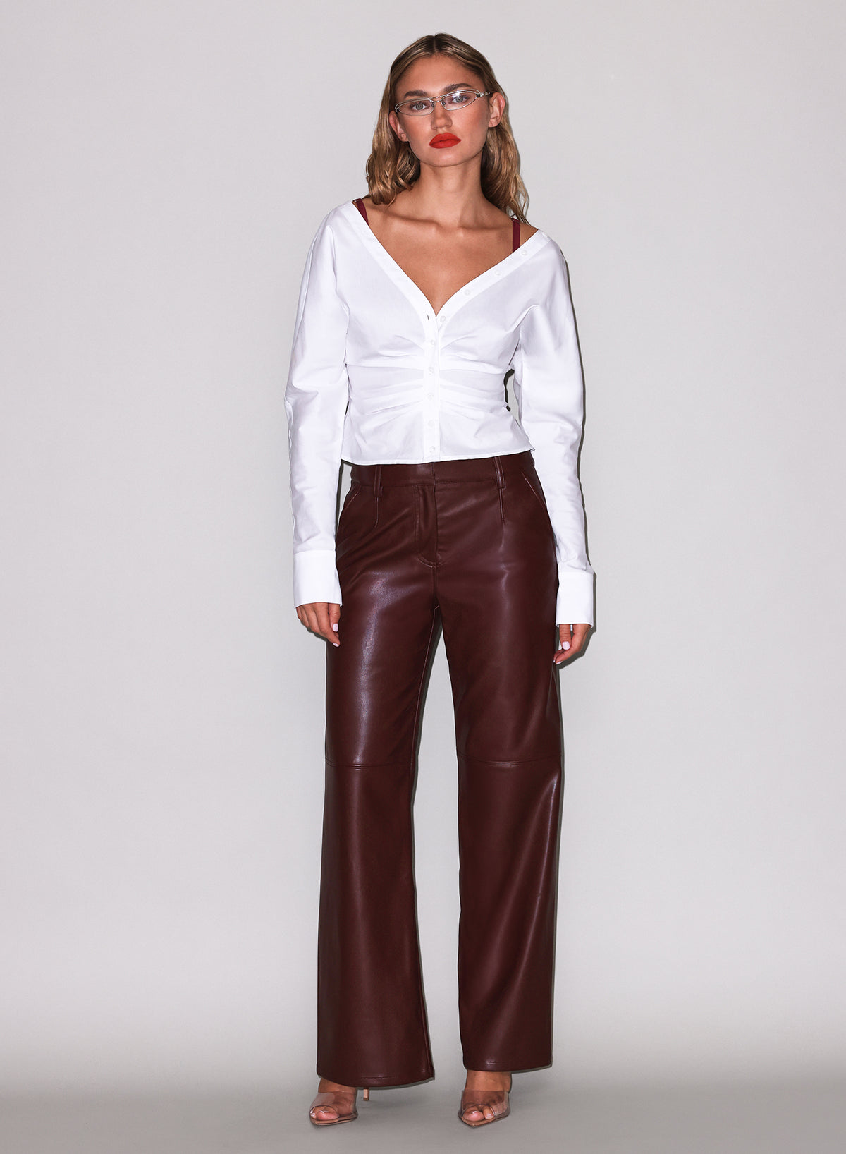 Ruched V-Neck Shirt