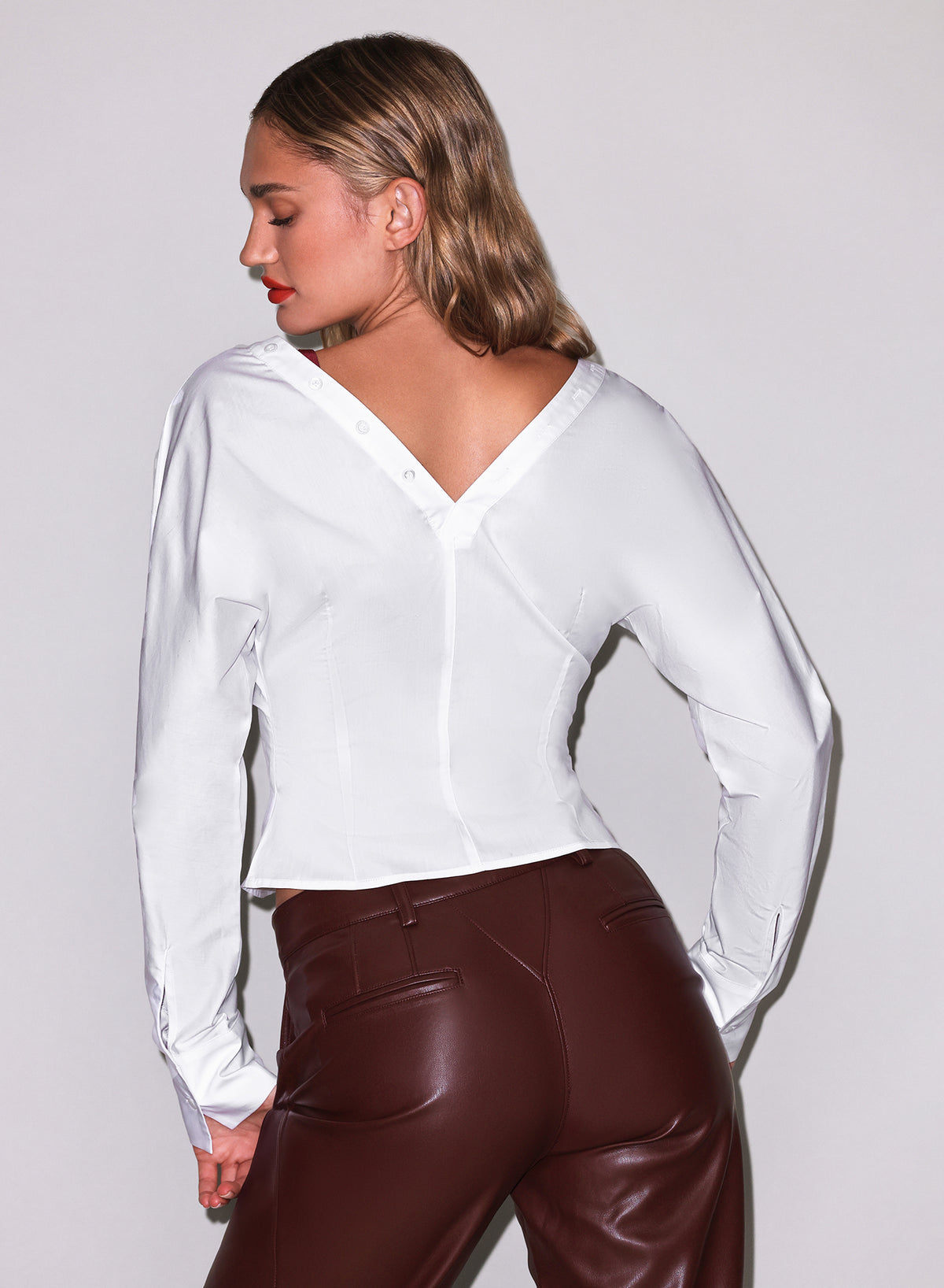 Ruched V-Neck Shirt