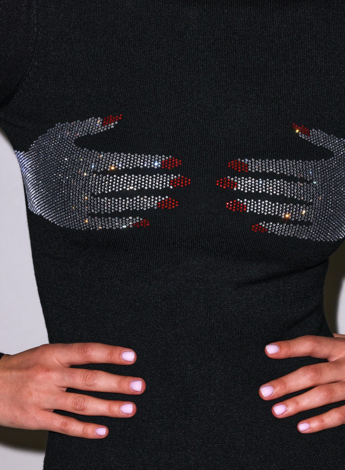 Sparkle Hand Dress-Black-Fleur du Mal