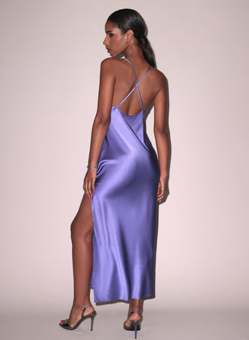 Periwinkle - Maxi High Slit Slip Dress | Fleur du Mal