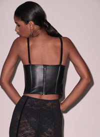 Vegan Leather Bustier Top