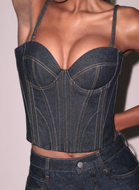 Denim Bustier Top