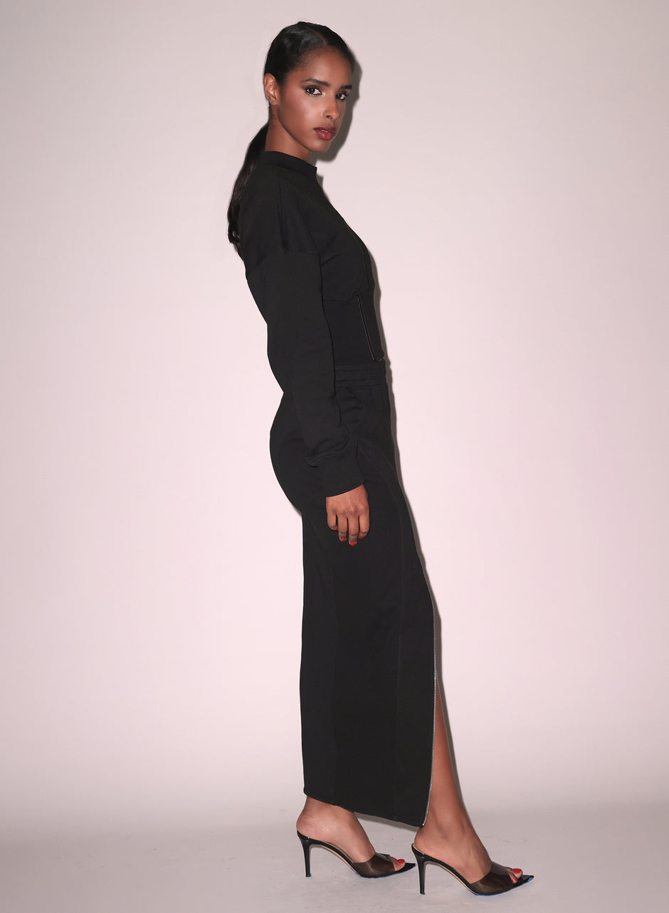 Black - Unzip Me Maxi Skirt | Fleur du Mal