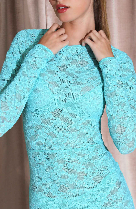 Le Stretch Lace Long Sleeve Dress