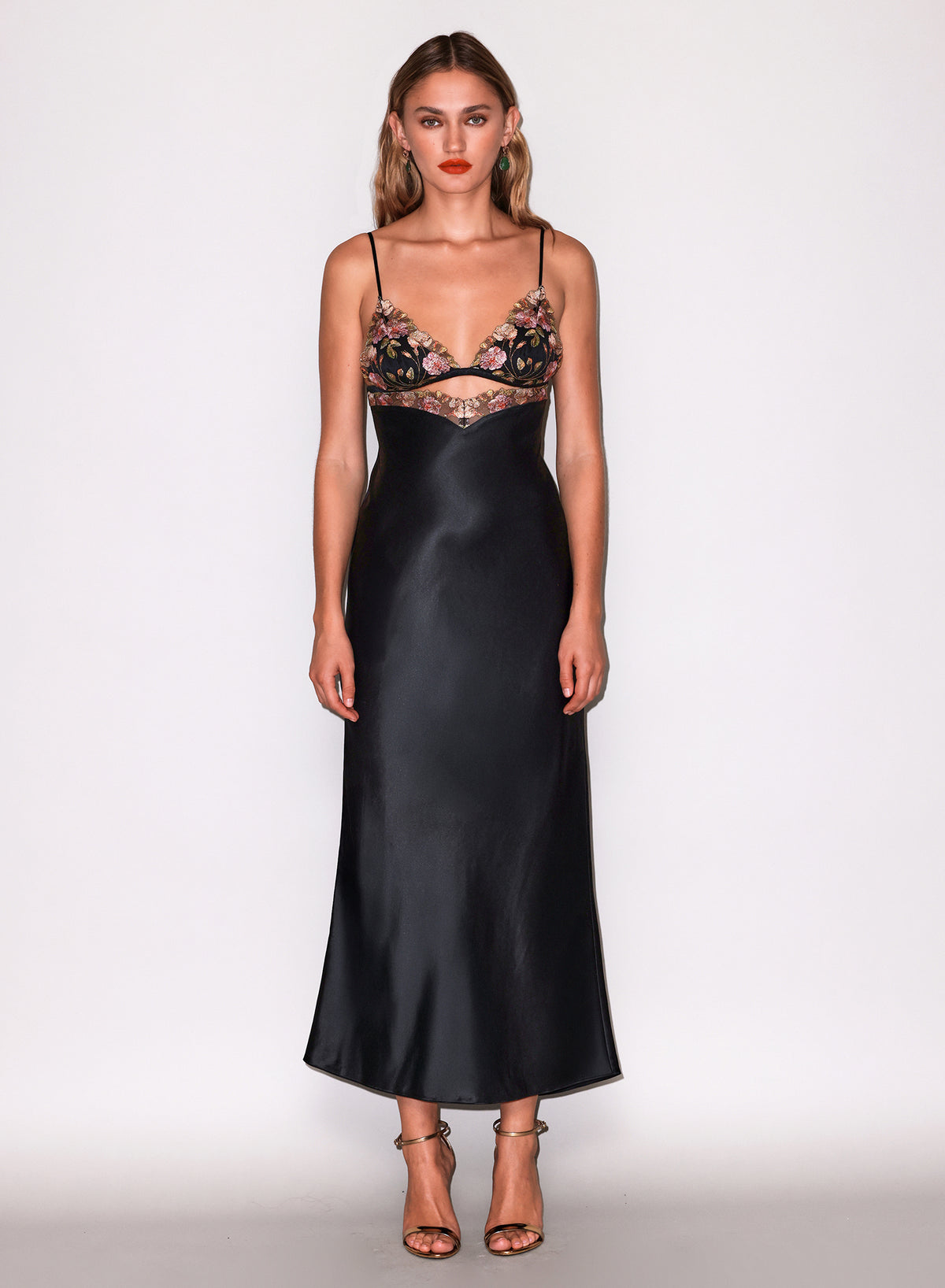 Delilah-Embroidery-Cutout Dress-Black-FleurduMal-Front-Full