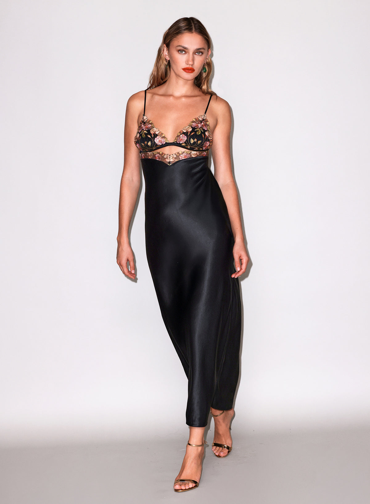 Delilah-Embroidery-Cutout Dress-Black-FleurduMal-Front-Full
