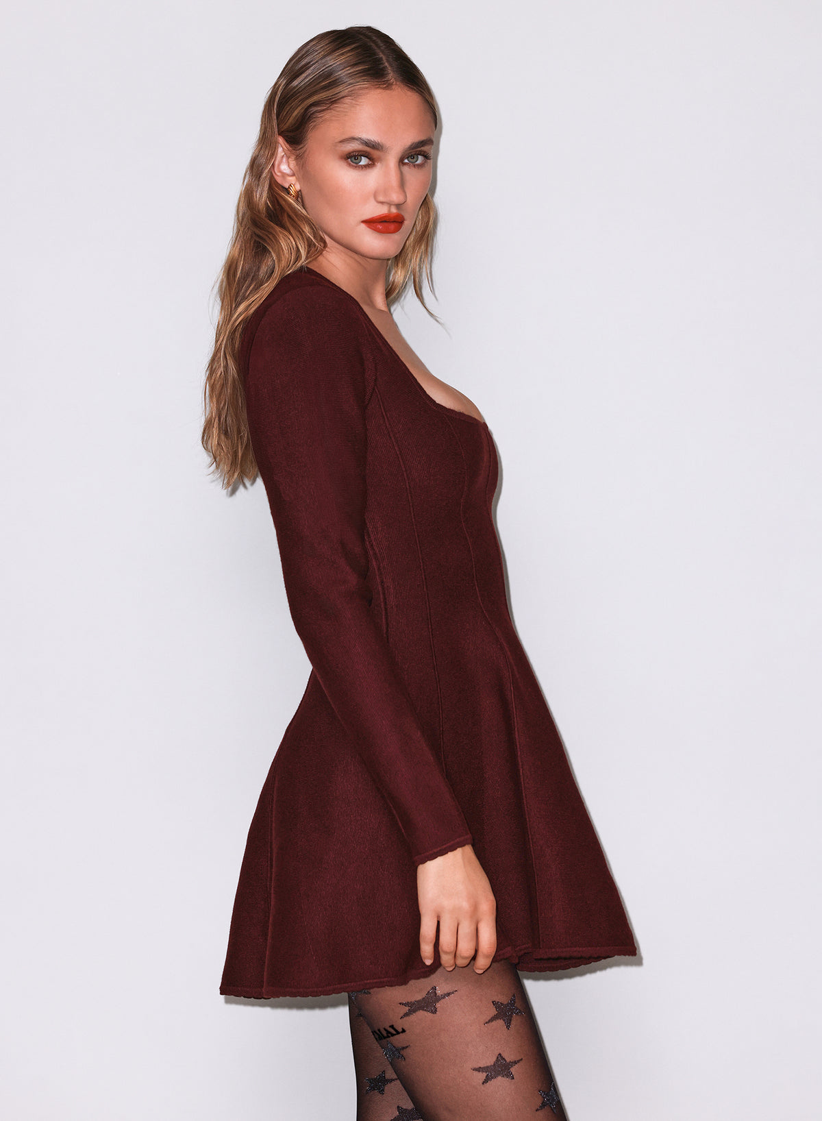 Scoop Neck Flared Corset Dress-Pinot-Fleur du Mal