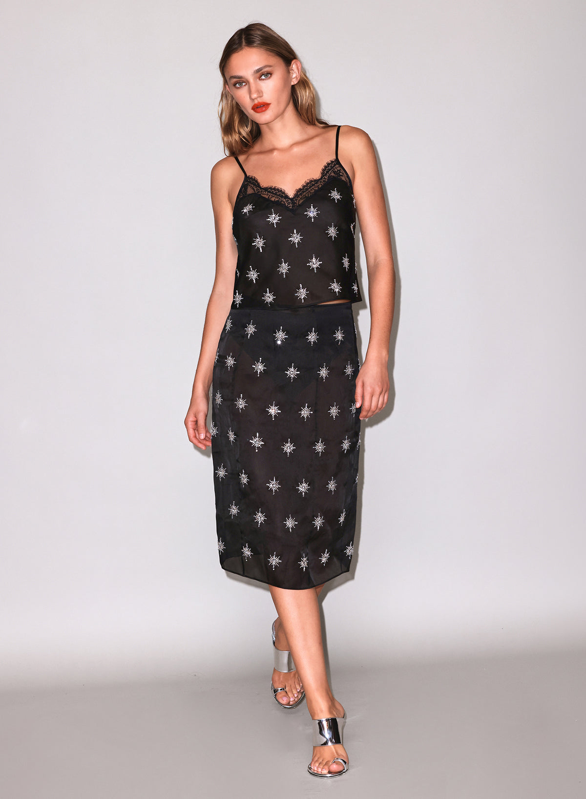 Star Embellished Top-black - Fleur du Mal