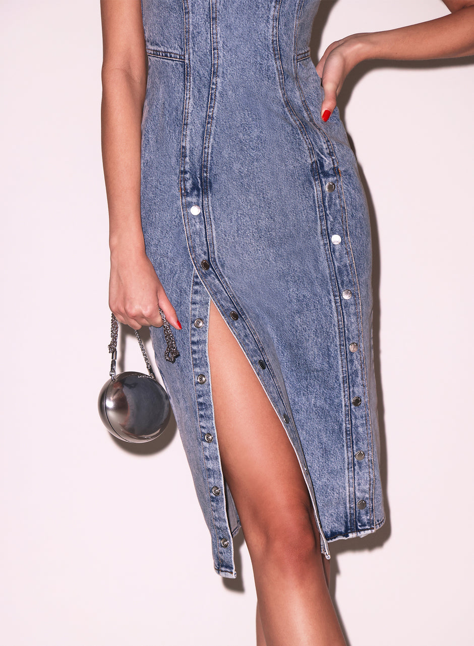 me em denim dress Women's Blue Denim Mini Dress + Belt