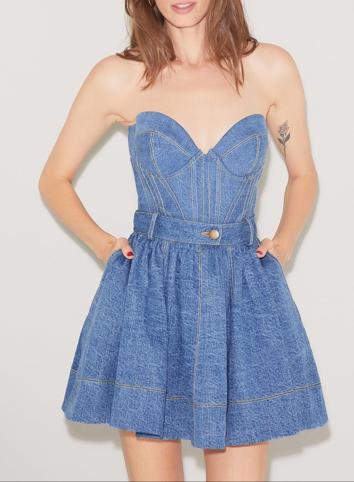 Denim Bustier Top