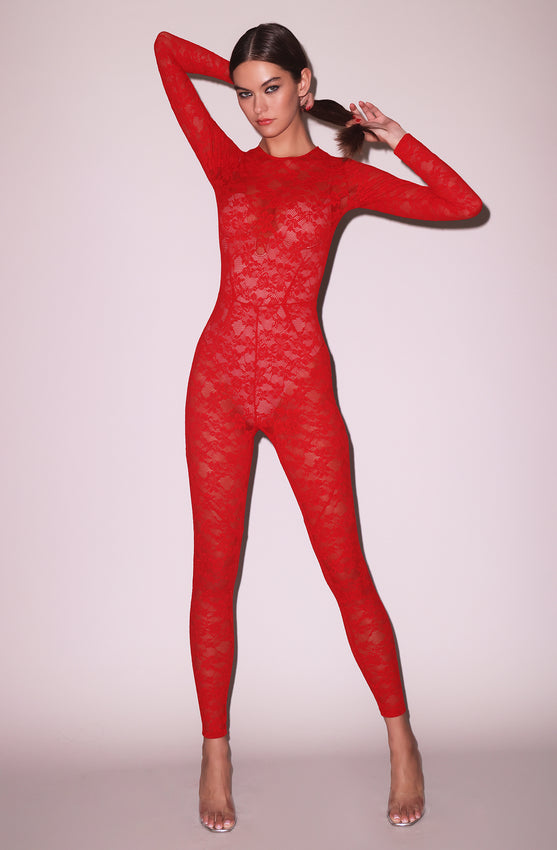 Le Stretch Lace Catsuit