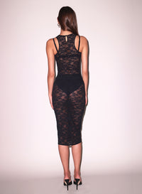 Le Stretch Lace Racer Tank Dress