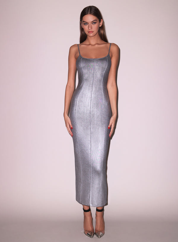 Metallic gunmetal - Flash Rib Dress | Fleur du Mal