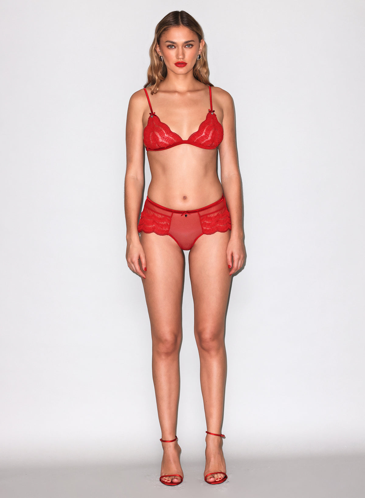 Frou Frou Embroidery Thong-Rouge-Fleur du Mal