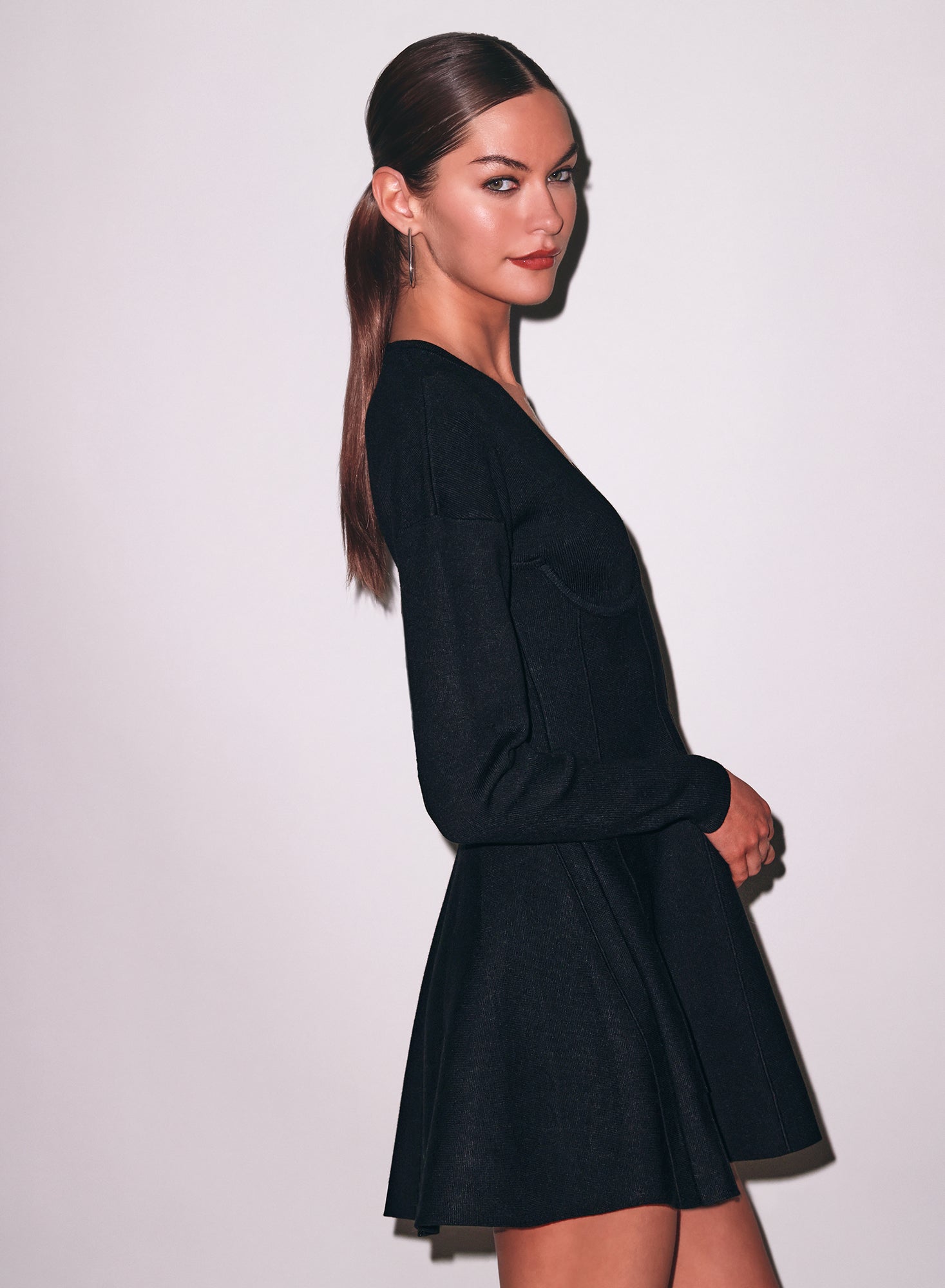 V-Neck Flared Corset Dress