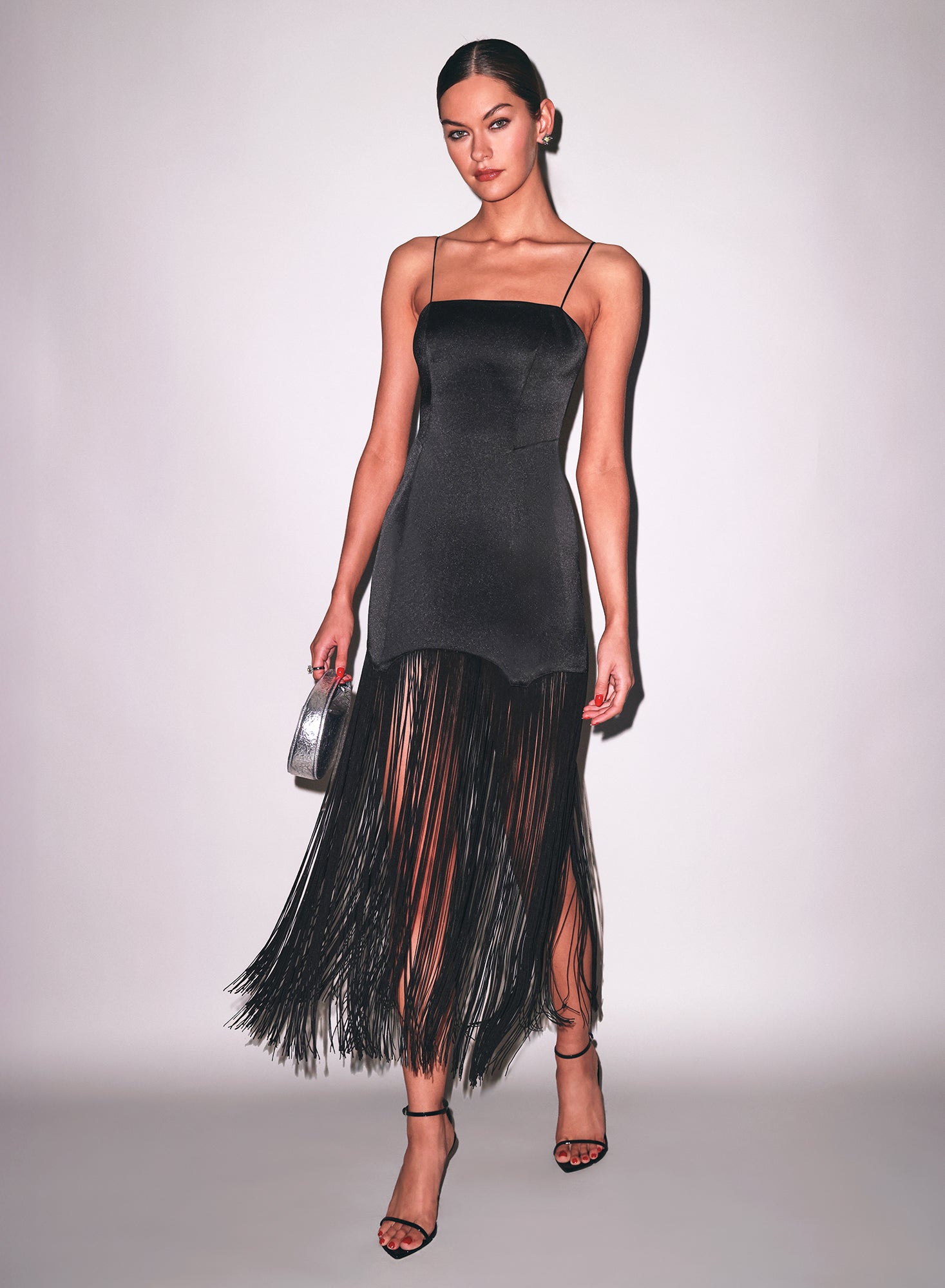 Black Fringe Maxi Dress