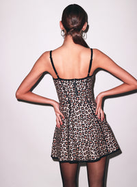 Leopard Flared Corset Mini Dress- Fleur du Mal