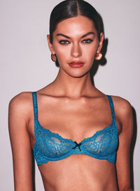 Bianca Lace Bra Aquamarine