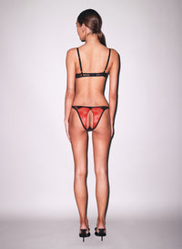 Bouquet Lace Ouvert Panty-black & red- Fleur du Mal