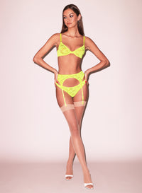 Neon Yellow Le Stretch Lace Garter Belt | Fleur du Mal Neon Yellow Le Stretch Lace Garter Belt | Fleur du Mal